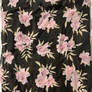 Floral Black and Pink Fabric